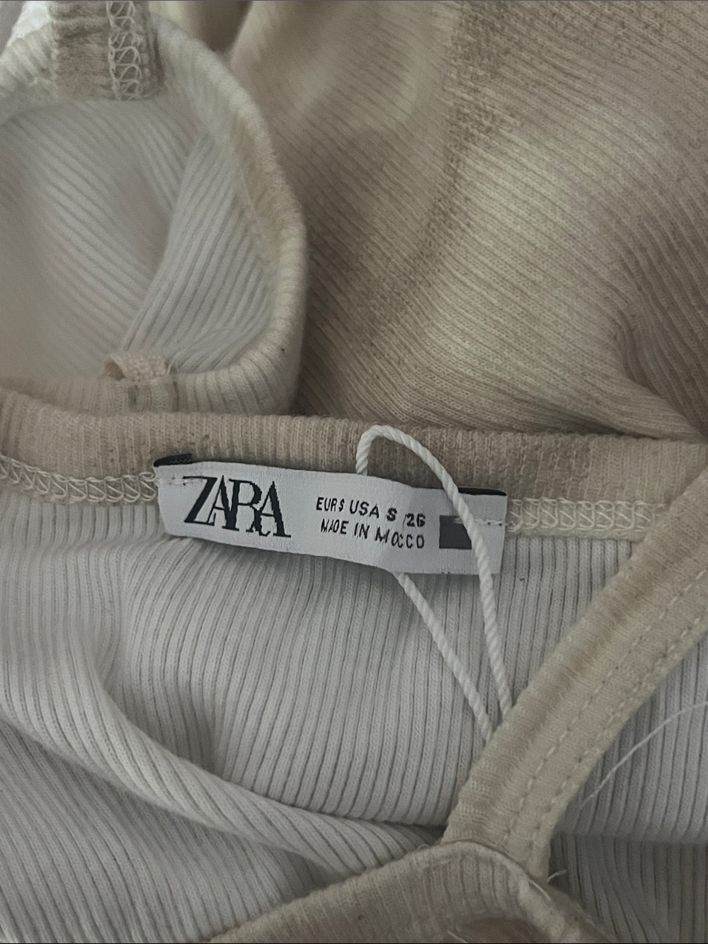 Zara Beige and White Tie-Dye Slip Maxi Dress - Picture 3 of 3